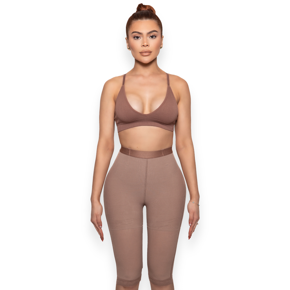 Sculpting Booty Lifting Short Knee Length - Cocoa