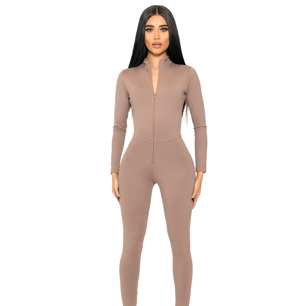 Sculpting Jumpsuit 3 in 1 Long Sleeve - Umber