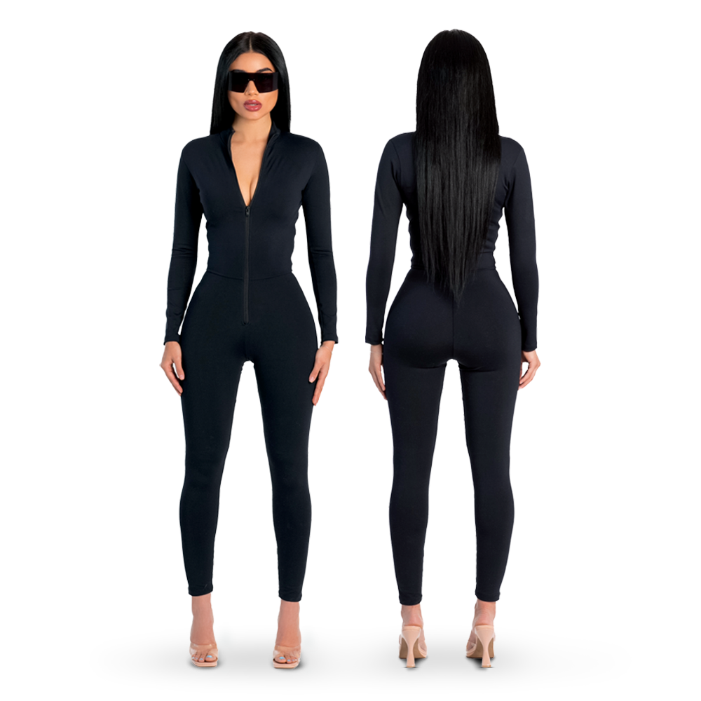 Sculpting Jumpsuit 3 in 1 Long Sleeve - Black