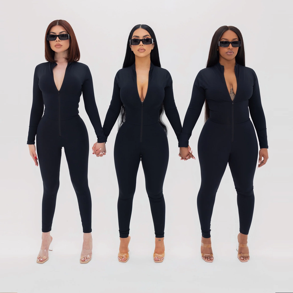 Sculpting Jumpsuit 3 in 1 Long Sleeve - Black