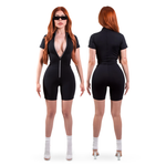 Load image into Gallery viewer, Sculpting Romper Short Sleeve - Black
