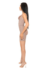 Load image into Gallery viewer, Open Bust w/ Left Zipper Short Shapewear - Cocoa