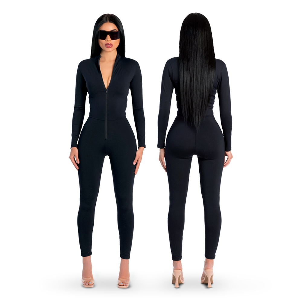 Jumpsuit For Women Seamless Long Sleeve Bodysuit Shapewear Thong Sculpting  Body Shaper Overalls Black L