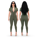 Load image into Gallery viewer, Sculpting Jumpsuit 3 in 1 Short Sleeve - Olive